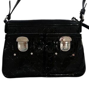 Dana Buchman Black Embossed Patent Leather Crossbody